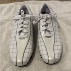 FootJoy White and Gray Checkered Athletic Shoes